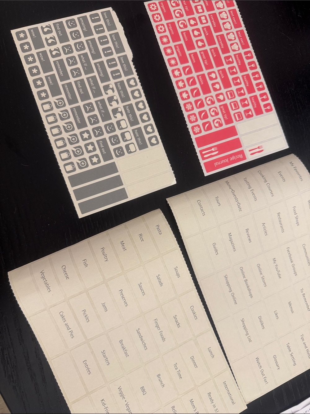 Blank/Unbranded Red and Gray Planner Sticker Sheets - Functional Icons & Labels